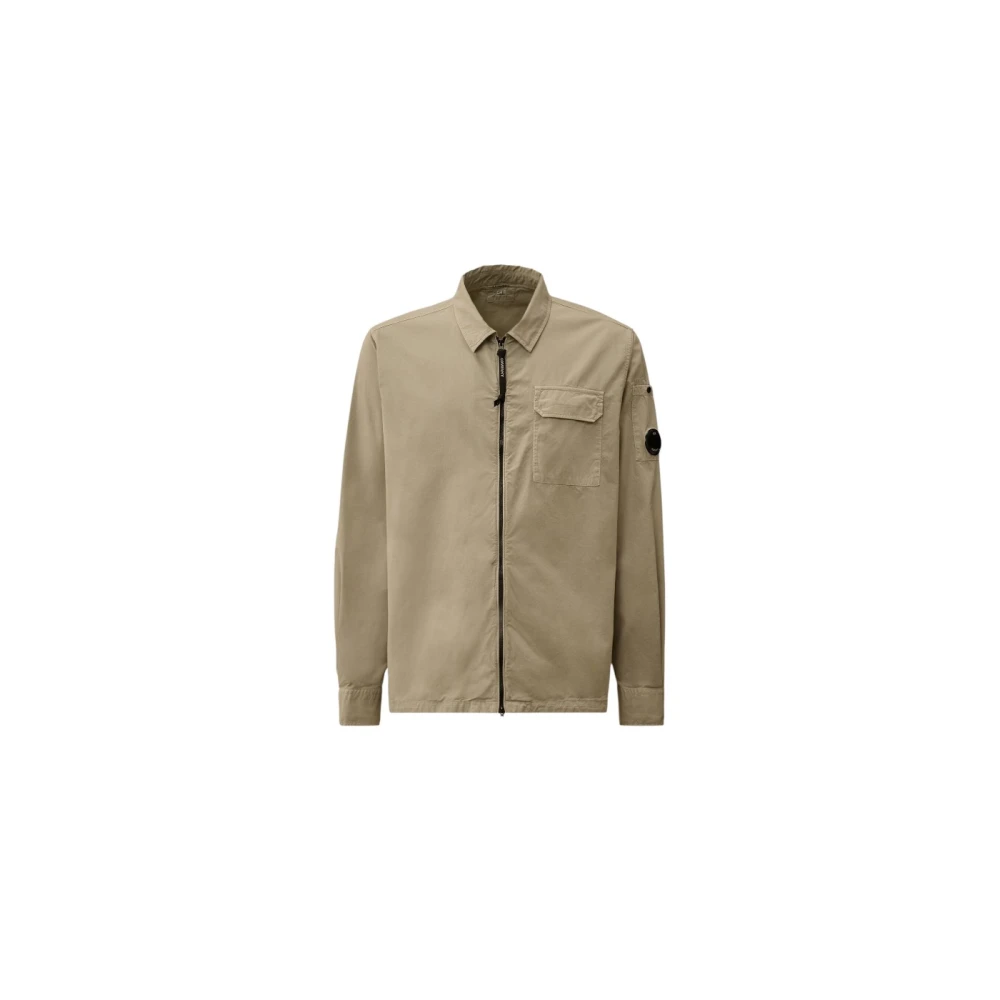 C.p. Company Men's Beige Zip-Through Overshirt