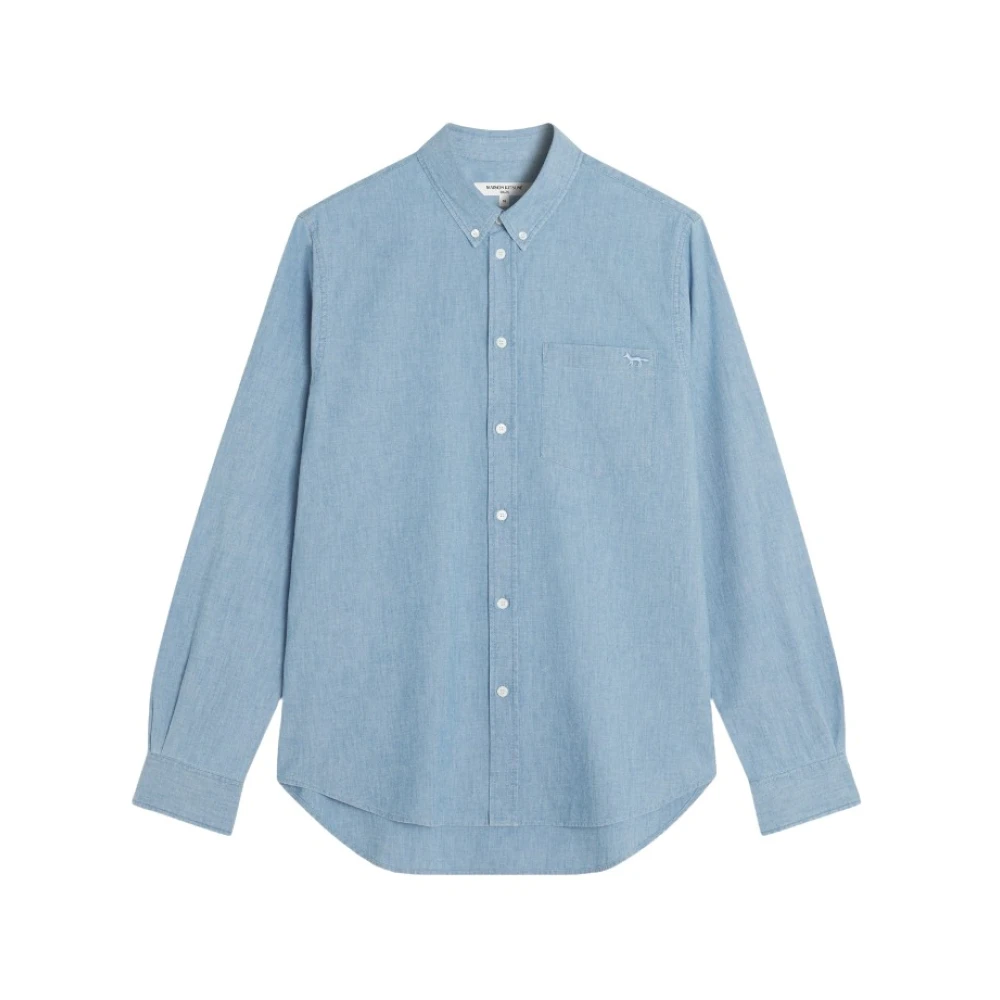 Maison Kitsuné Men's Blue Profile Fox Regular Shirt - Casual Shirts - Xl - Shirts