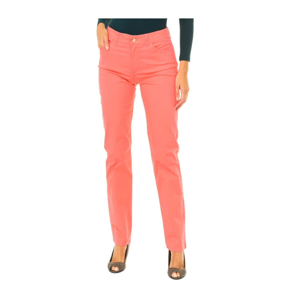 Armani Jeans Women's Red Slim-Fit Trousers, W33, Straight Trousers