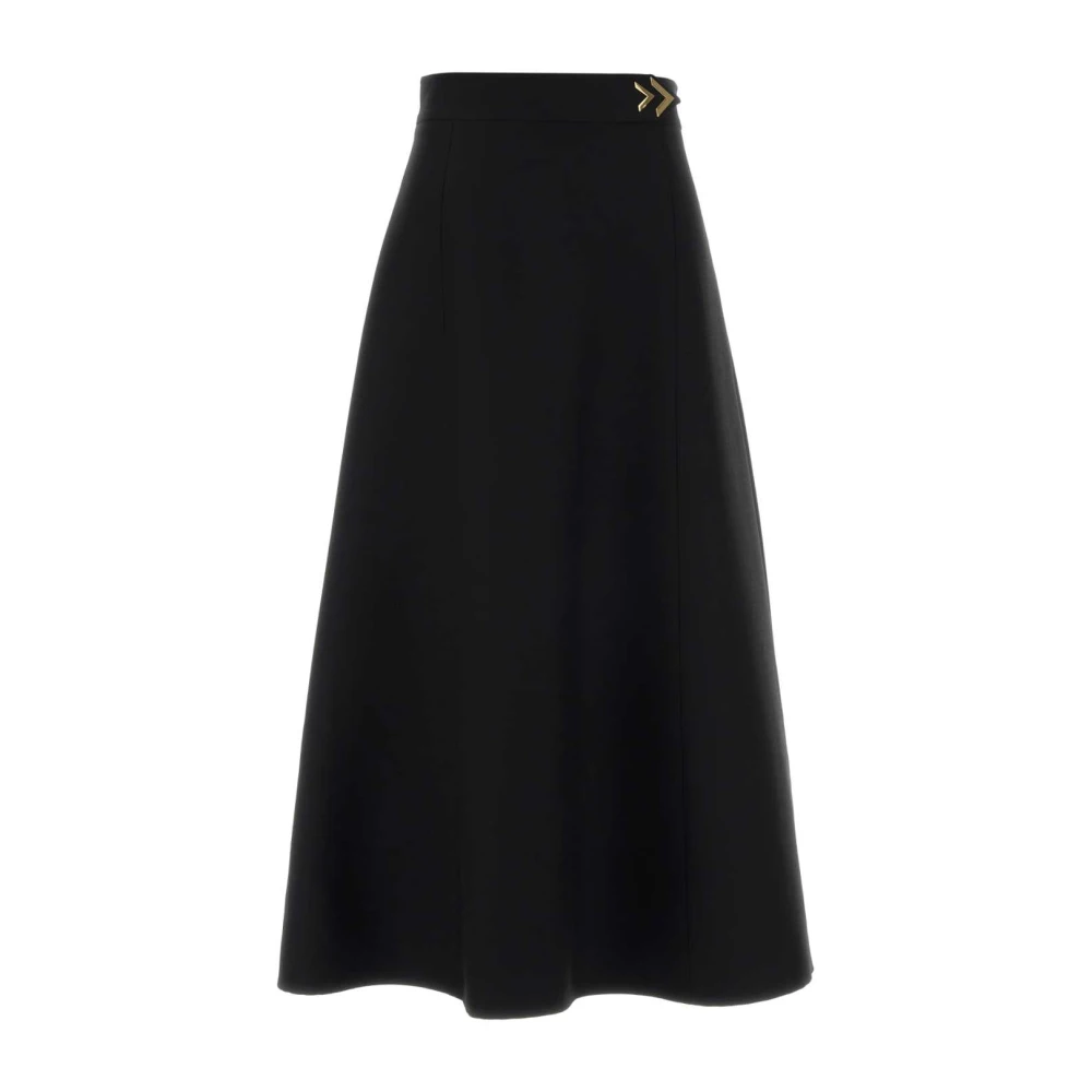 Valentino Garavani Black Midi Skirts, Female, Xs, Midi Skirt