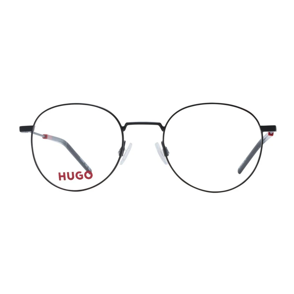 Hugo Boss Zwarte ronde metalen brilmonturen Black Heren