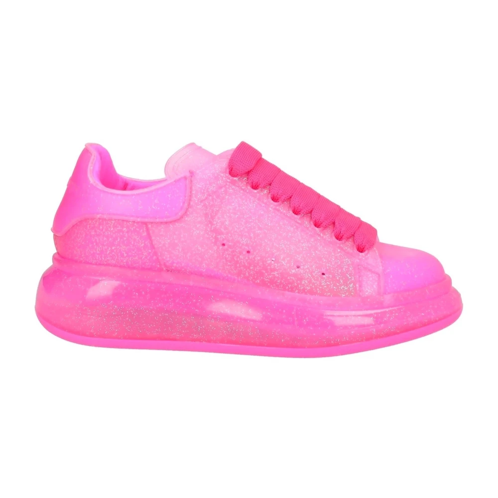 Alexander McQueen Glitter Sneakers Kvinnor Italien Tillverkad Pink, Dam