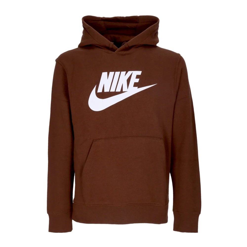Nike Club Hoodie Pullover Sweatshirt met lange mouwen Brown Heren
