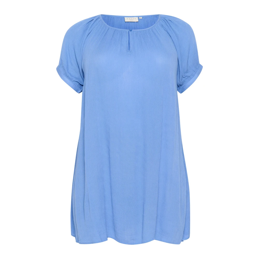 Kaffe Curve Flow Tuniek Blouse Korte Mouw Blue Dames