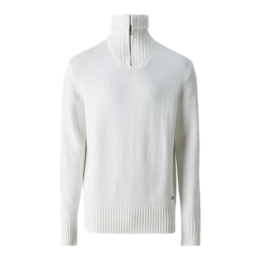 Karl Lagerfeld Gebreide trui met ritssluiting kraag White Heren
