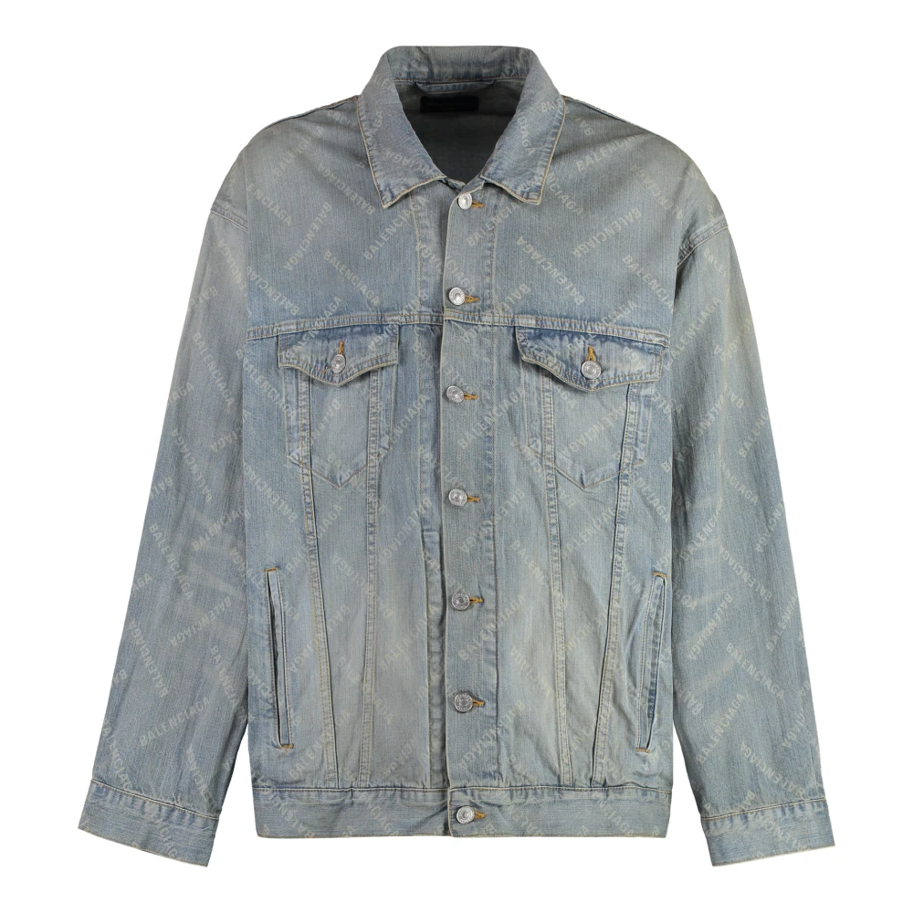 Balenciaga Vintage Denim Jack Unisex Oversize Fit Blue Heren