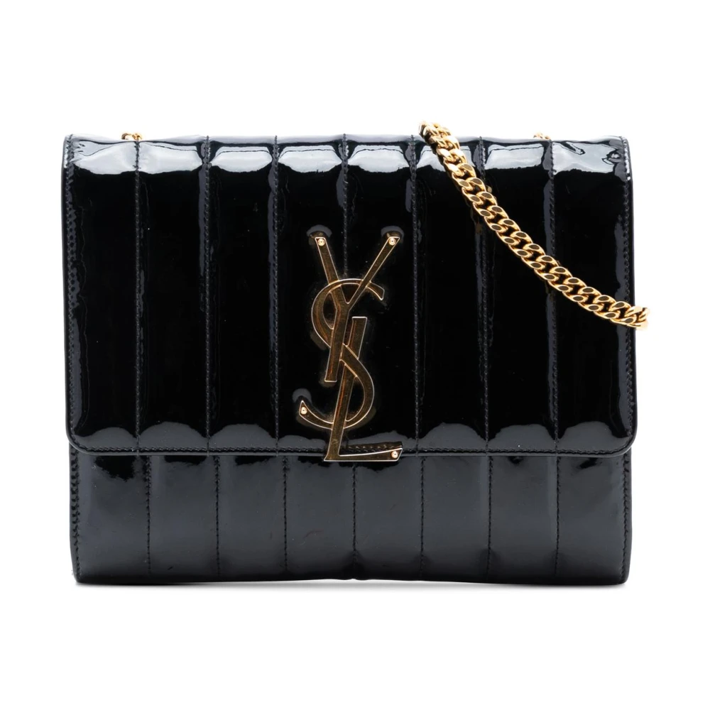Saint Laurent Vintage Women's Black Pre-Owned Quilted Chain Bag
