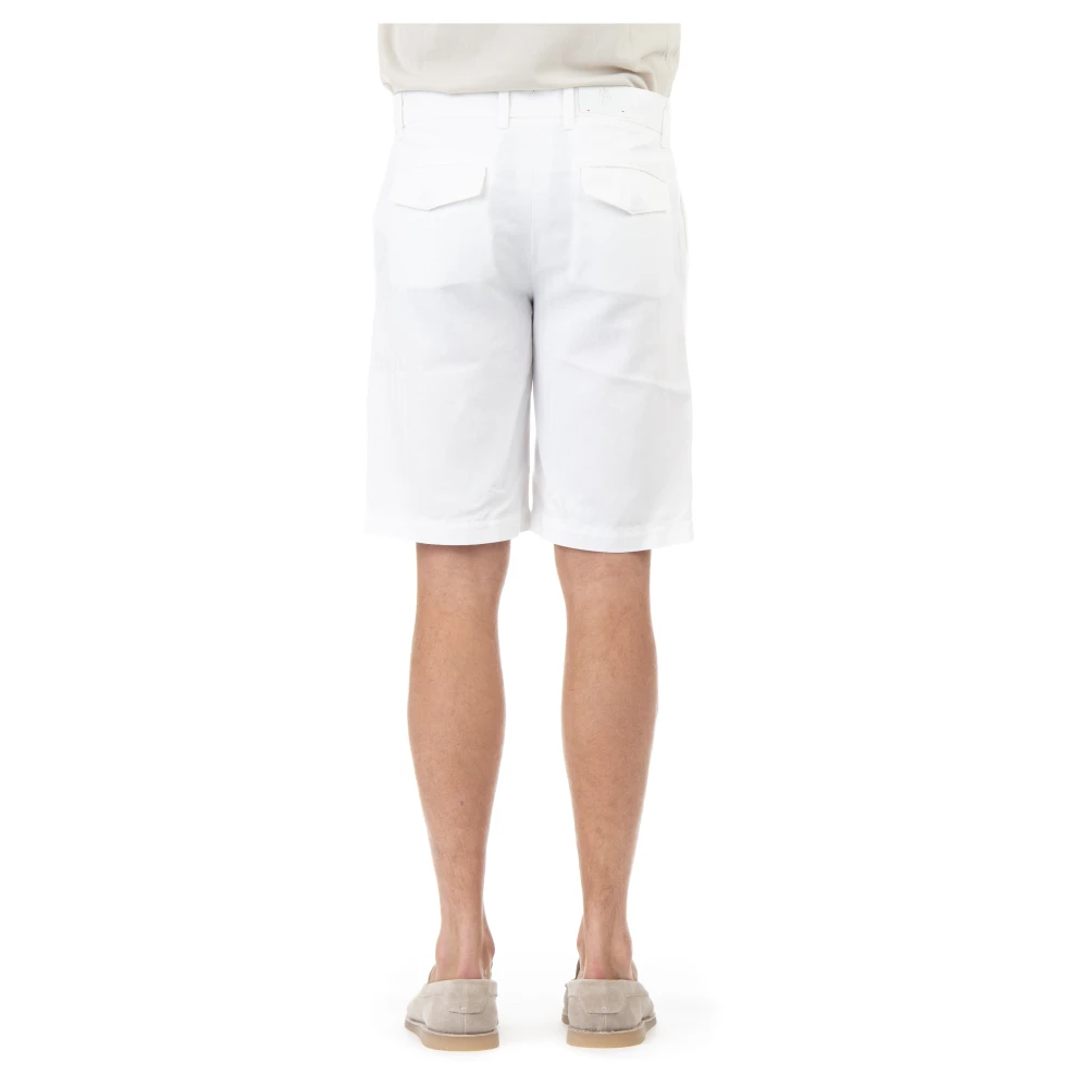 Eleventy Witte Bermuda Shorts van katoen-linnen White Heren