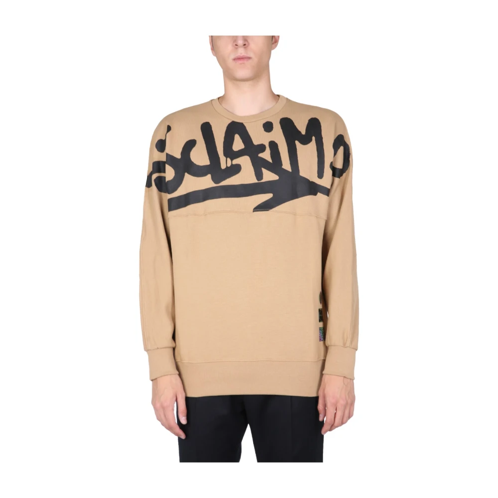 Disclaimer Oversized Crew Neck Sweatshirt Brown Heren