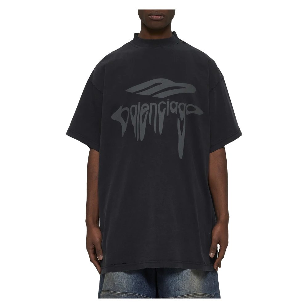 Balenciaga 3B Liquefied T-shirt Black Heren