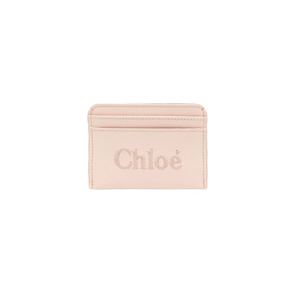 Chloé Rosa Broderad Plånbok Korthållare Pink, Dam