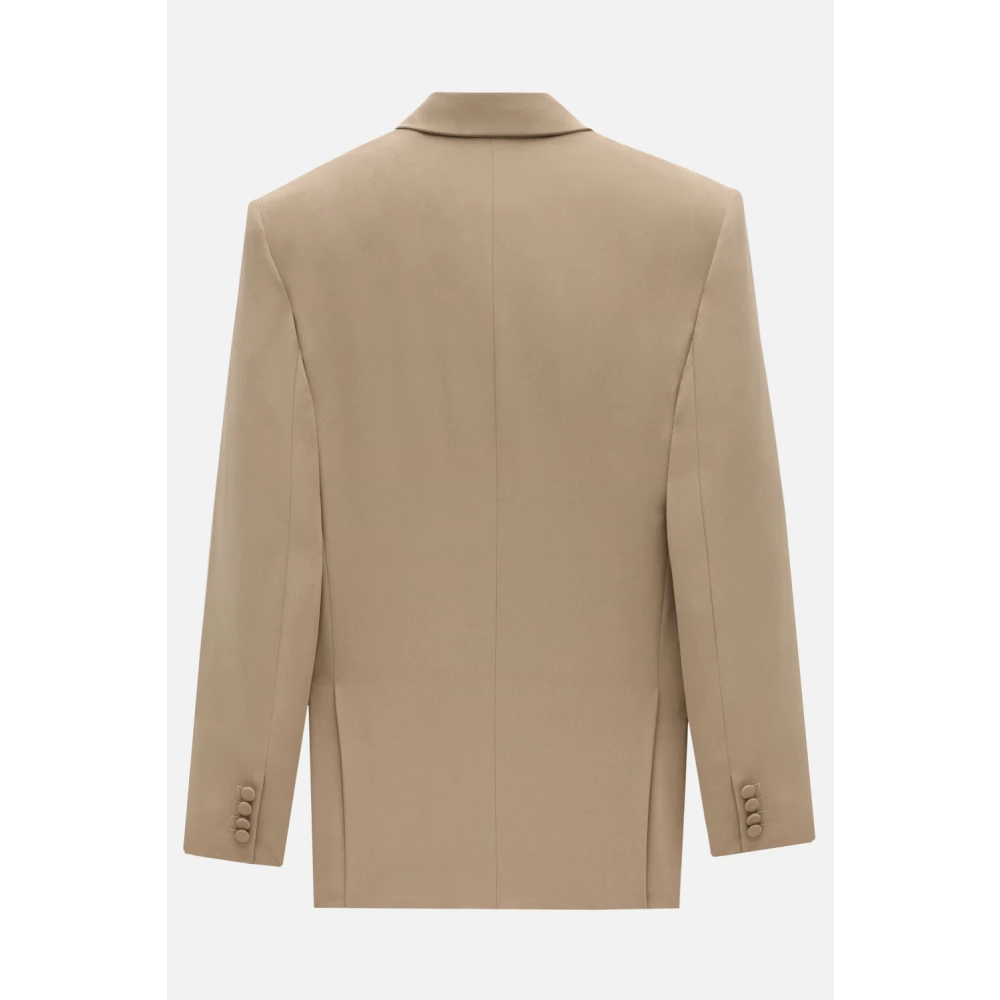 Saint Laurent Beige Zijden Oversized Jas Beige Dames