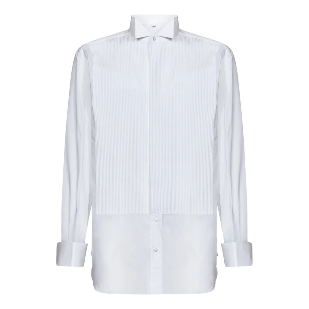 Brioni Witte Katoenen Avondshirt Essential White Heren