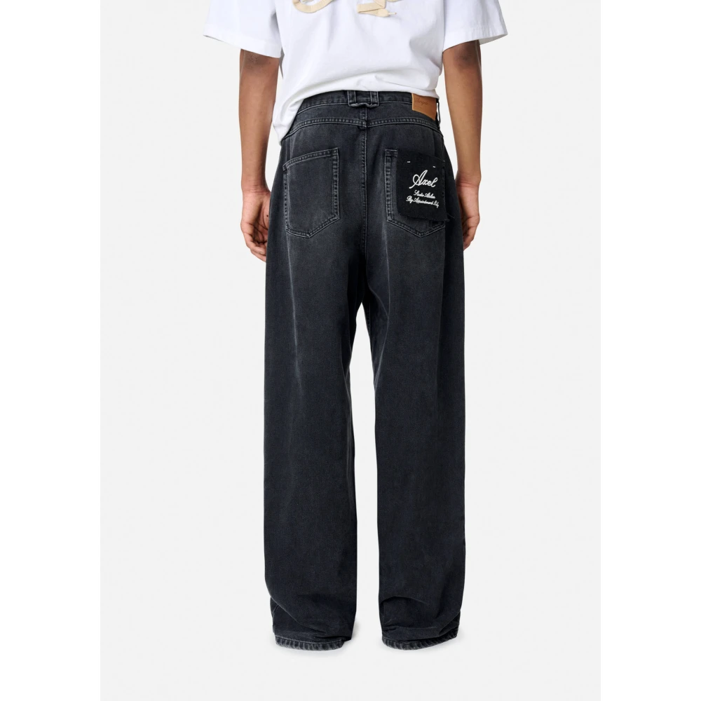 Axel Arigato Geborduurde relaxte jeans Gray Heren