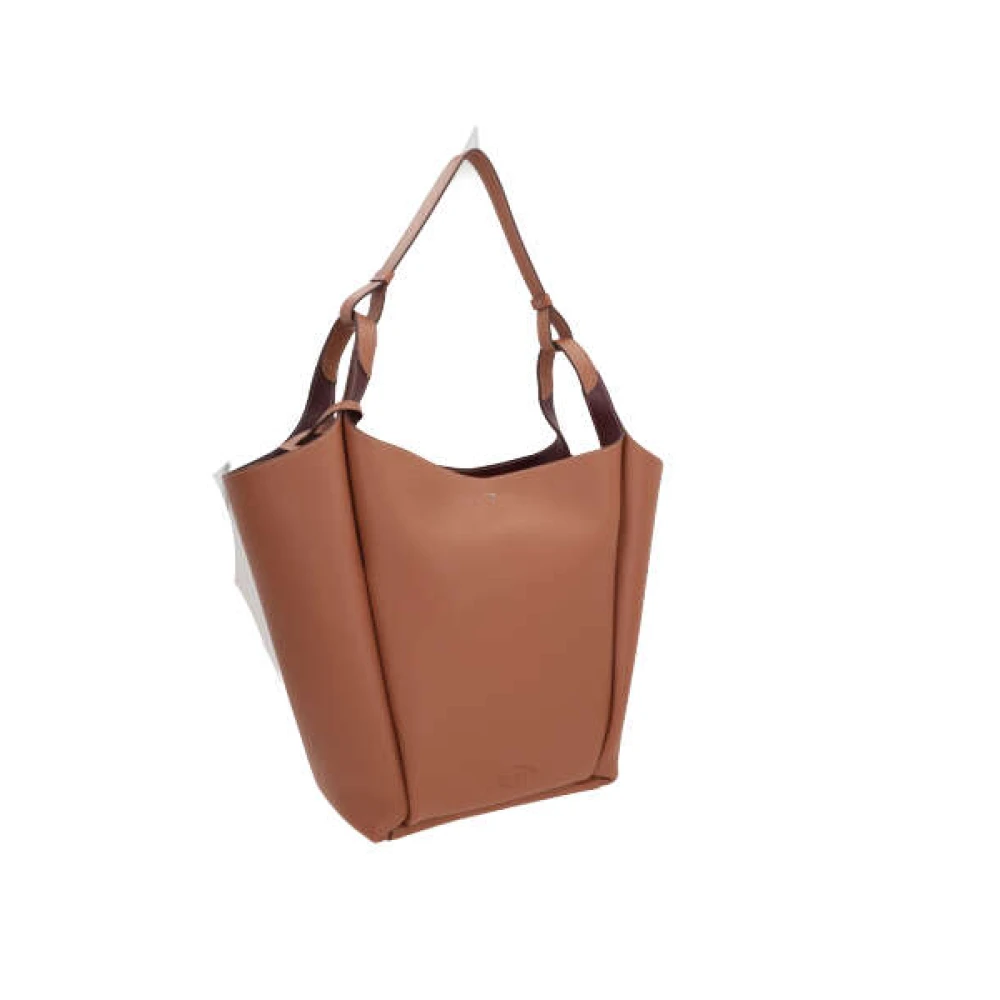 TOD'S Bruine Leren Bucket Tas met Zilveren Hardware Brown Dames
