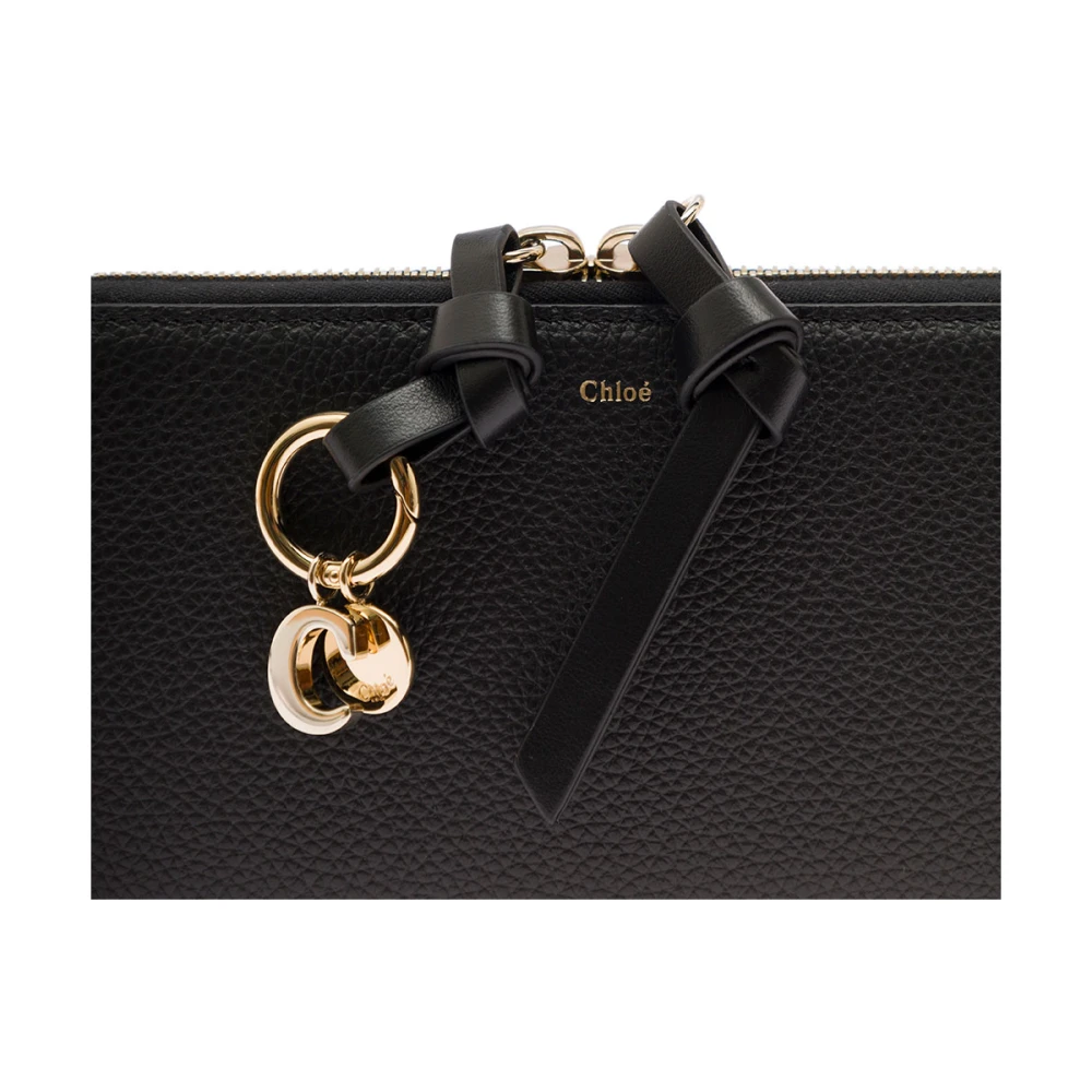 Chloé Zwarte alfabet leren portemonnee vrouw Black Dames
