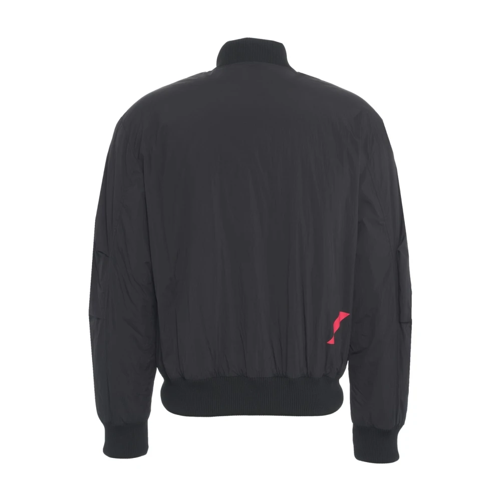 Afterlabel Zwarte Gewatteerde Bomberjas Ss25 Black Heren