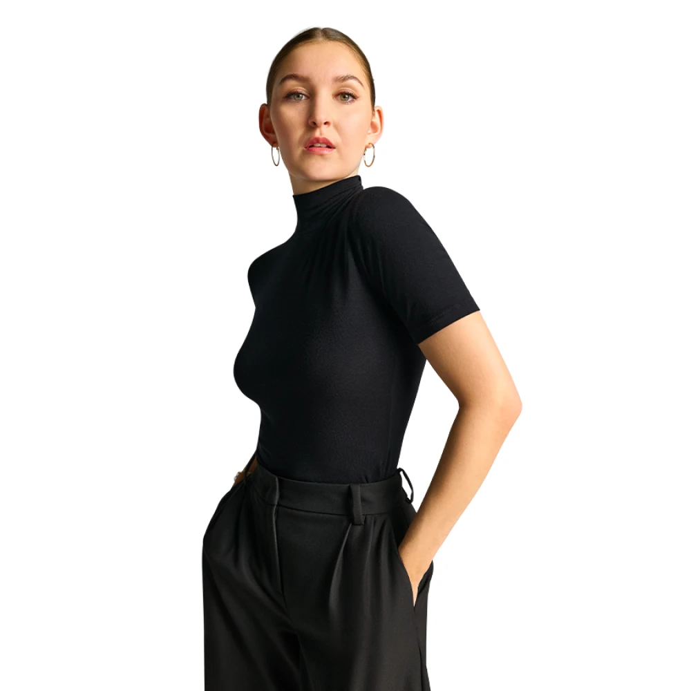 RIANI Elegante dames top met hoge kraag Black Dames