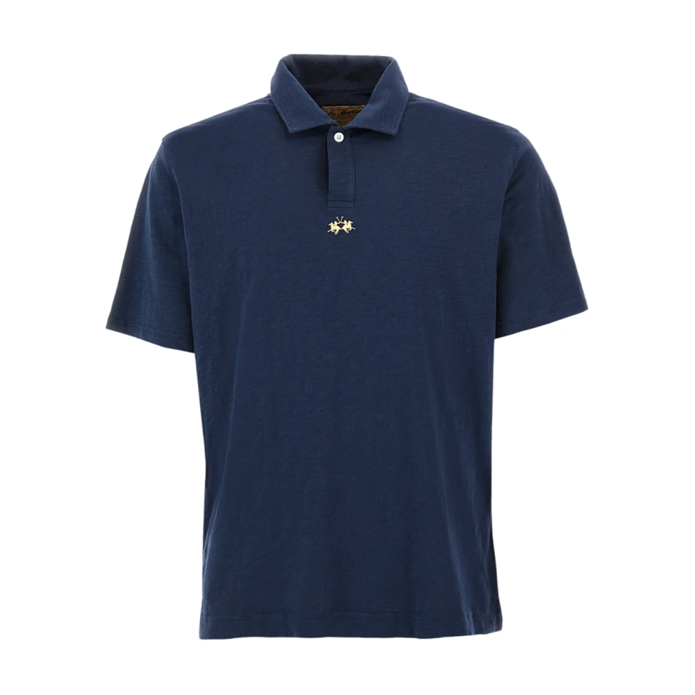 La Martina Herren Blau Polo-Shirt Mit Kurzen Ärmeln