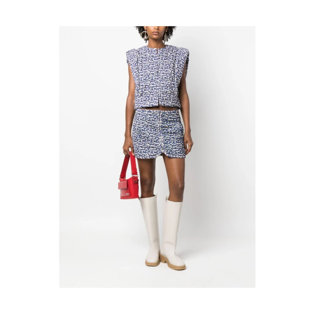 Isabel Marant Étoile Katoenen Rok met Abstract Patroon Blue Dames