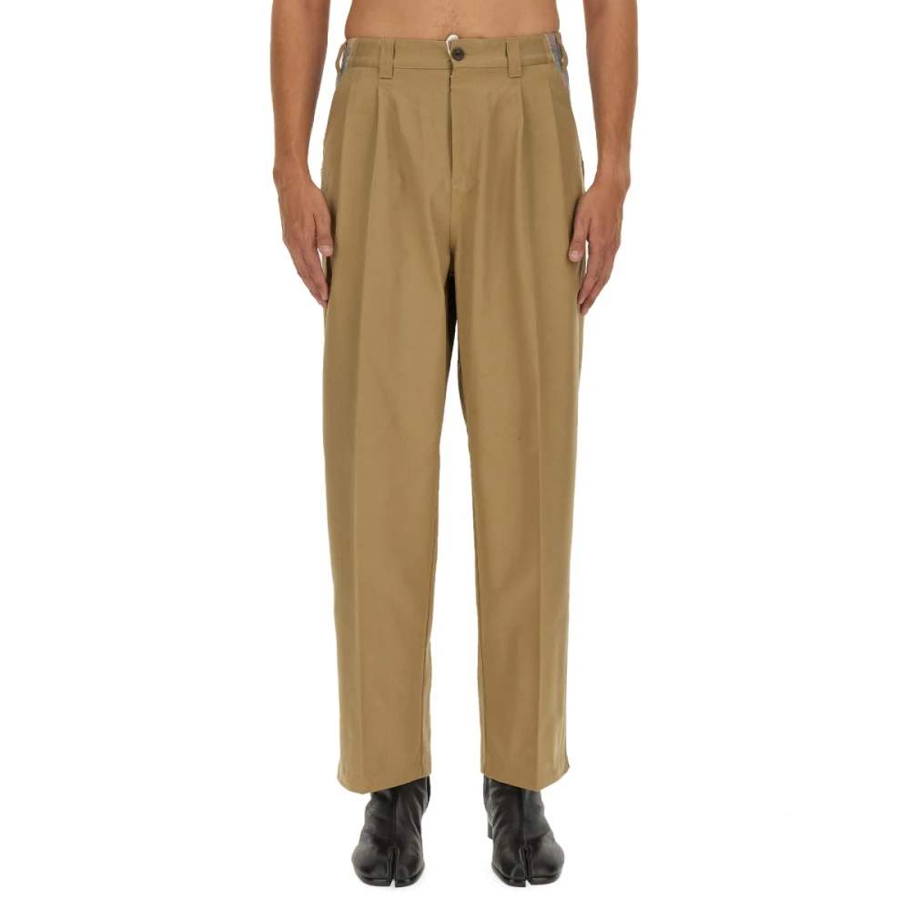 Maison Margiela Rechte wollen broek Beige Heren