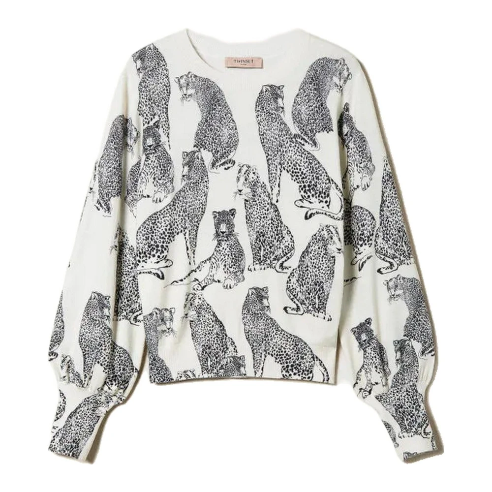 Twinset Viscose Polyamide Gebreide Top White Dames