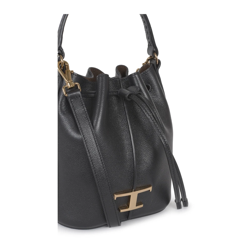 TOD'S Zwarte Micro Secchiello Tassen Black Dames