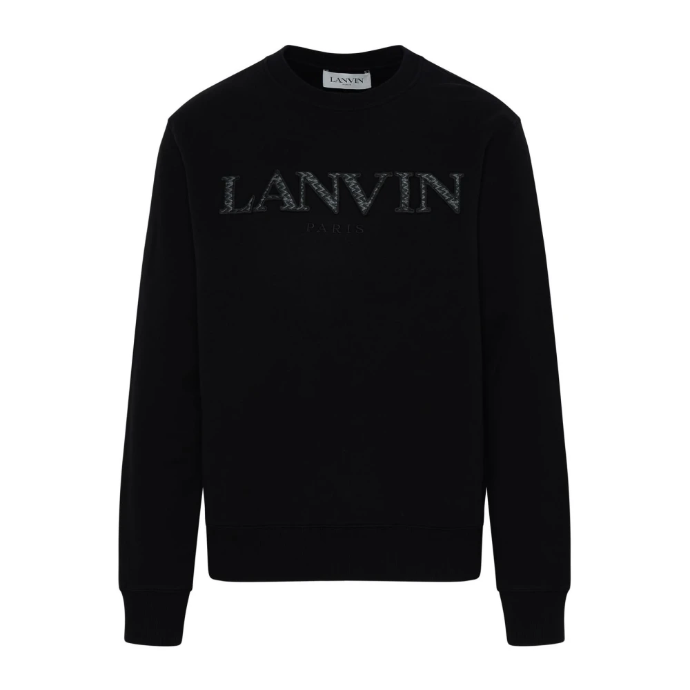 Lanvin Zwarte Katoenen Curb Sweatshirt Black Heren