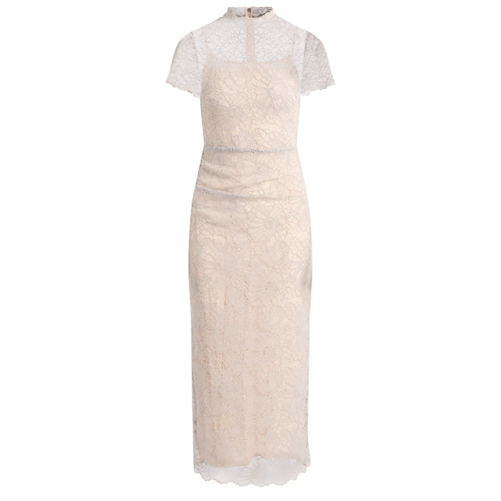 Rotate Birger Christensen Women's Gray Maxi Dresses, 2XS, Lace Long Midi Dress