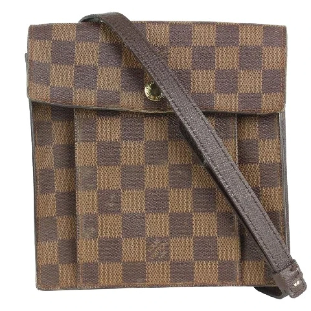 Louis Vuitton Vintage Coated Canvas LV Väskor Brown, Dam