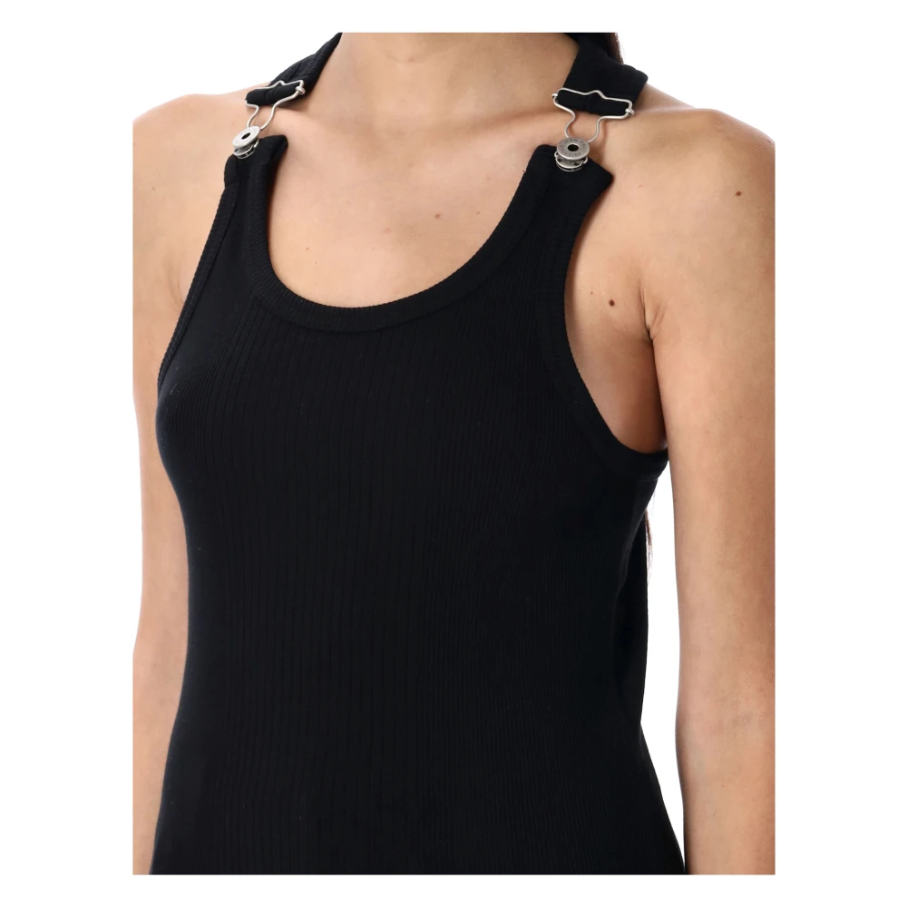 Jean Paul Gaultier Zwarte Geribbelde Tanktop Ss25 Black Dames