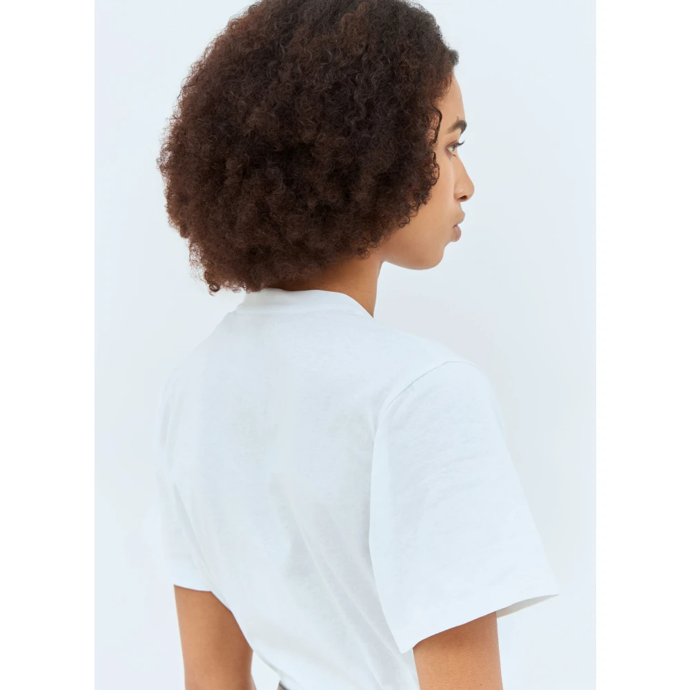 Coperni Crewneck Bodysuit met Logo Print White Dames