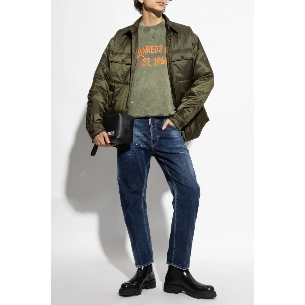 Dsquared2 Sweatshirt met vintage effect Green Heren