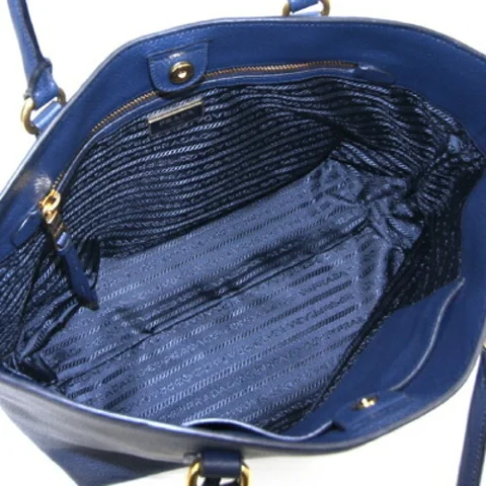 Prada Vintage Pre-owned Leather totes Blue Dames