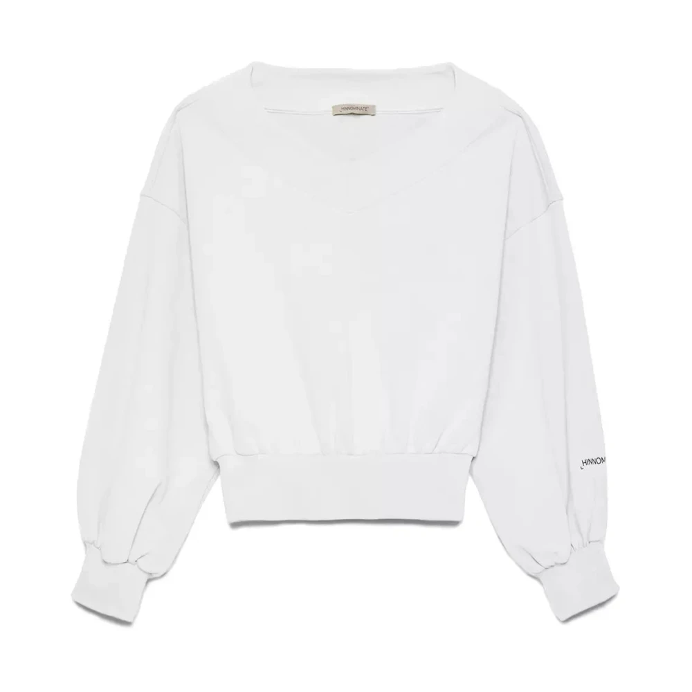 Hinnominate White Cotton Sweater White Dames