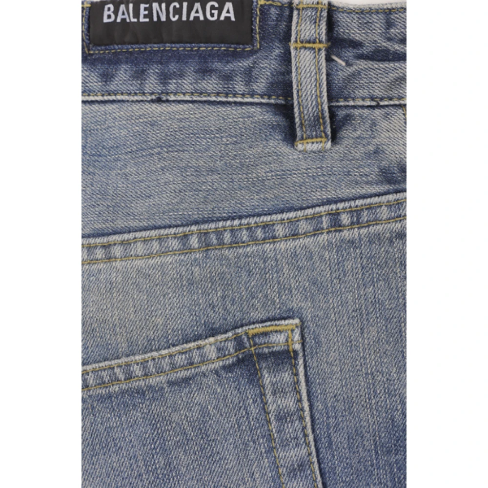 Balenciaga Vernietigde Baggy Denim Jeans Blue Dames