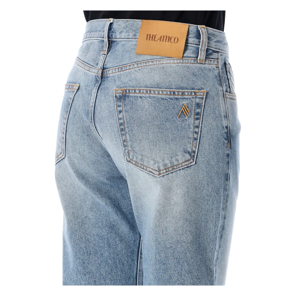 The Attico Hemelsblauwe Boyfriend Fit Denim Broek Blue Dames