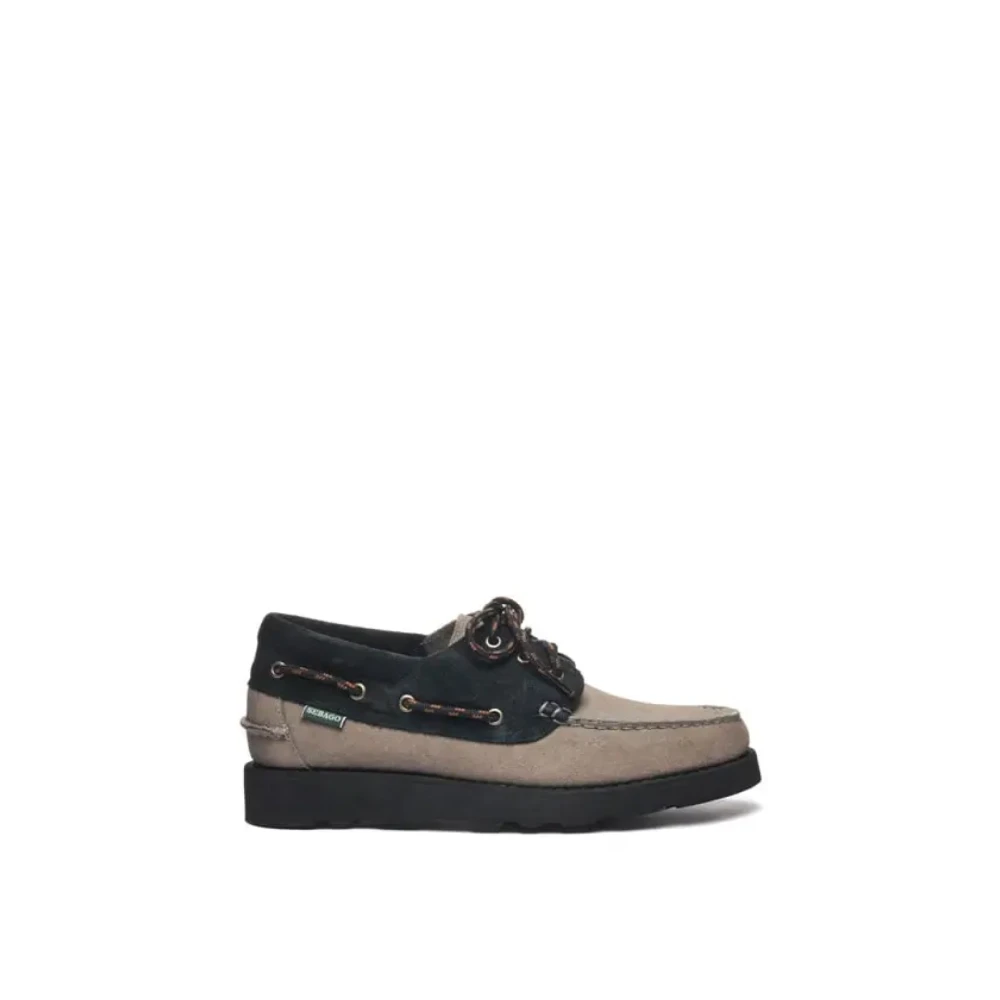 Sebago Men's Gray Suede Eva Loafers Dark Grey/Black - Boat Shoes - 10 Uk - Shoes