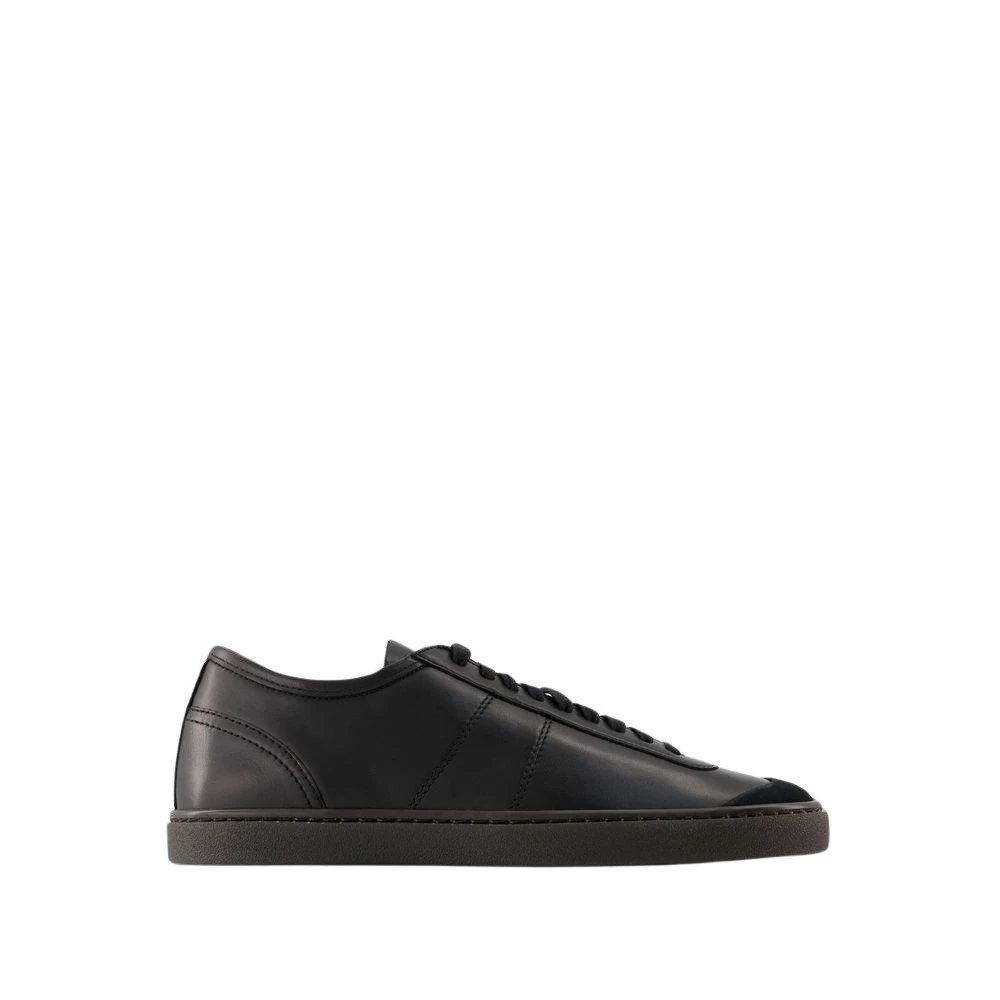 Lemaire Zwarte Leren Sneakers Linoleum Basic Black Heren