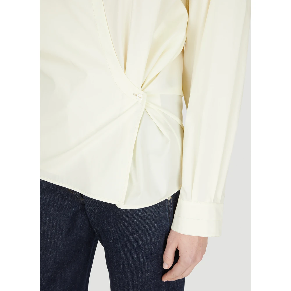 Lemaire Gedraaide Poplin Overhemd Yellow Dames