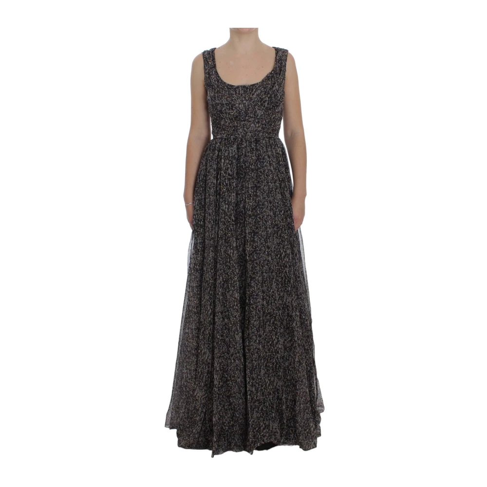 Dolce & Gabbana Women's Dark Silk Shift Gown Full Length Dress