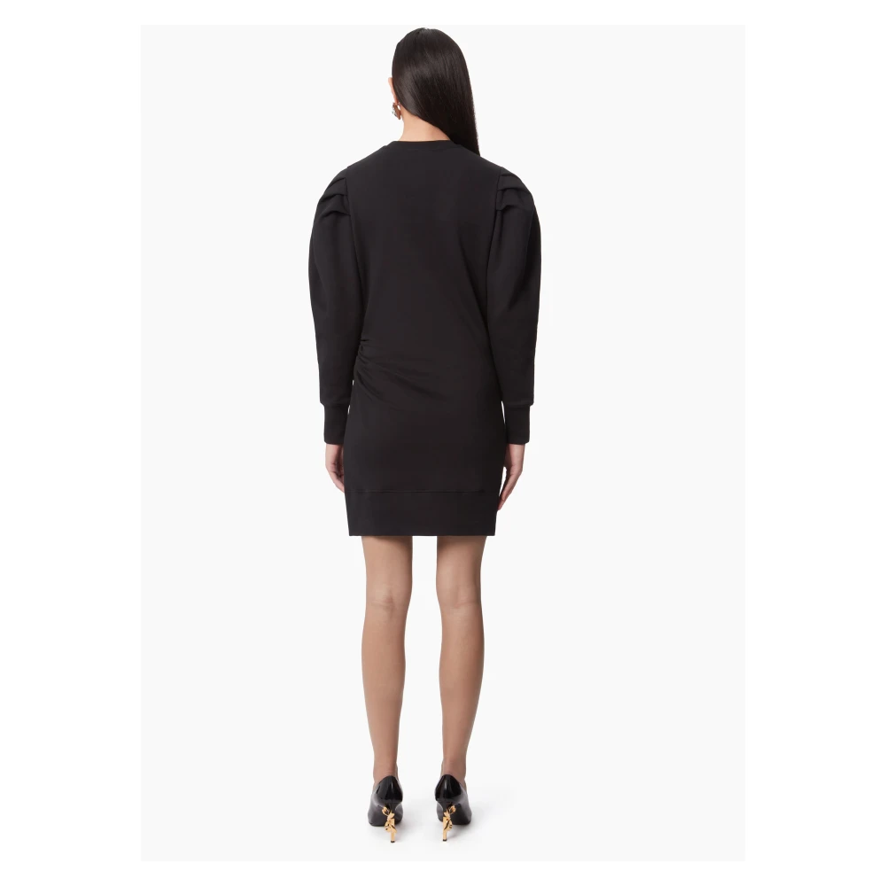 Nina Ricci Zwarte Gerimpelde Mouw Sweater Jurk Black Dames