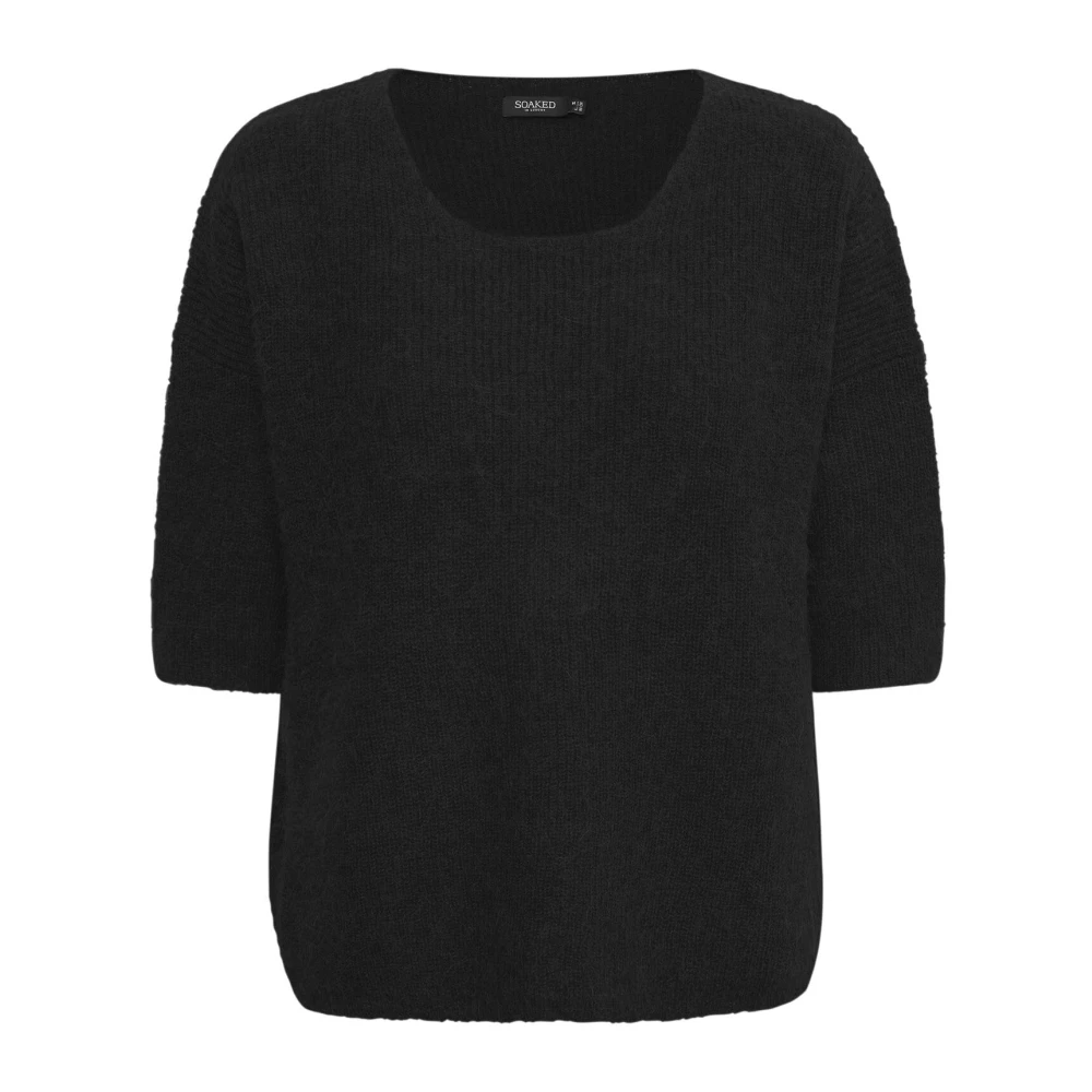 Soaked In Luxury Black Jumper With ¾ Sleeves - Female - Round-Neck Knitwear - M - Knitwear