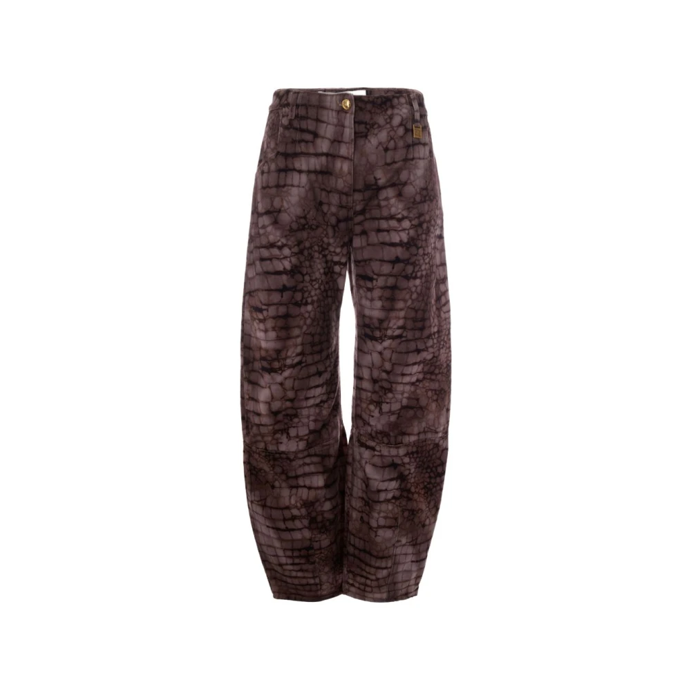 Elisabetta Franchi Women's Brown Crocodile-Effect Jeans