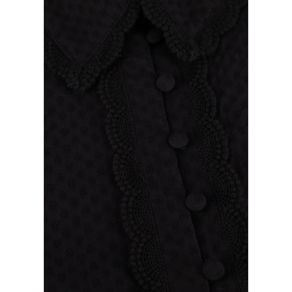 Y.A.S Zwarte Jurk met Broderie Details Black Dames