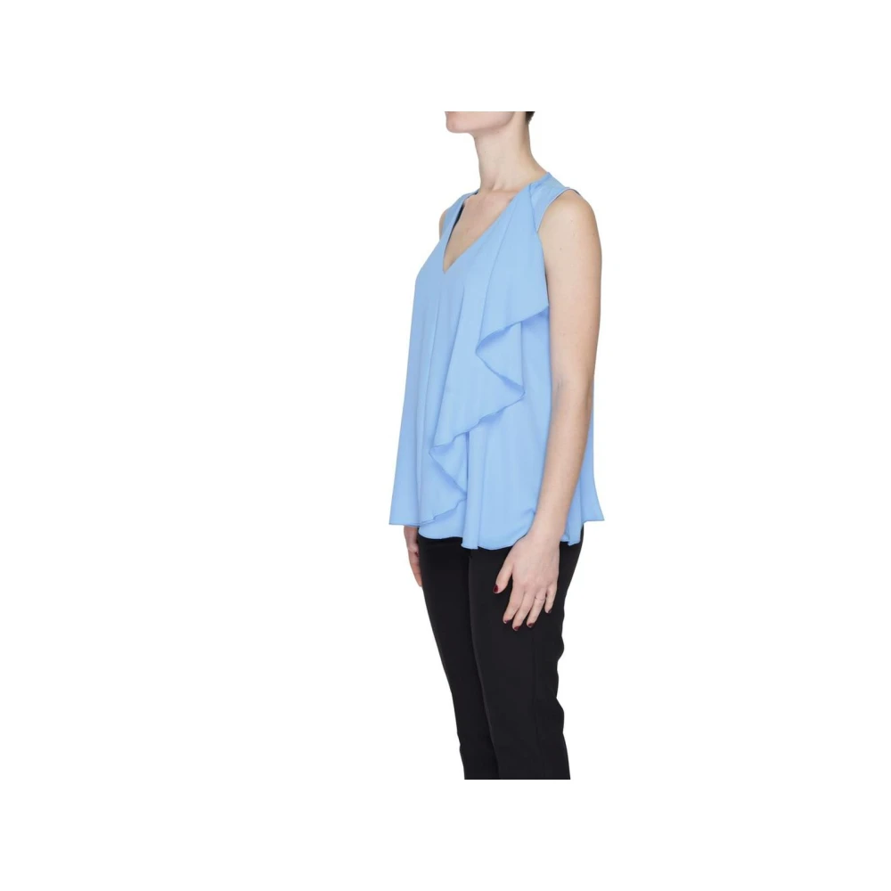Sandro Ferrone Blauwe korte mouw polyester blouse Blue Dames