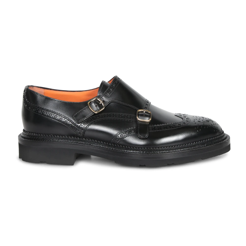 Santoni Classic Leather Dress Shoes For Men - Male - Dress Shoes - Black - 7 Uk - Shoes