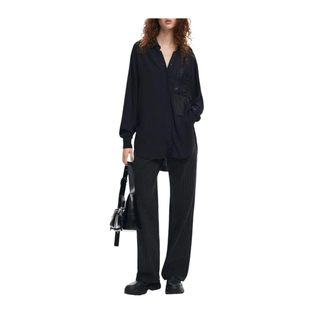 Desigual Katoenmix Jeans & Broeken Black Dames