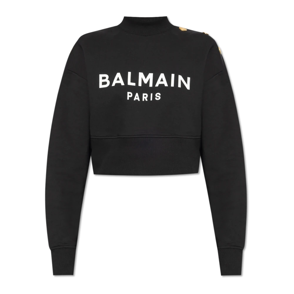 Balmain Sweatshirt met Bamain Paris print Black Dames