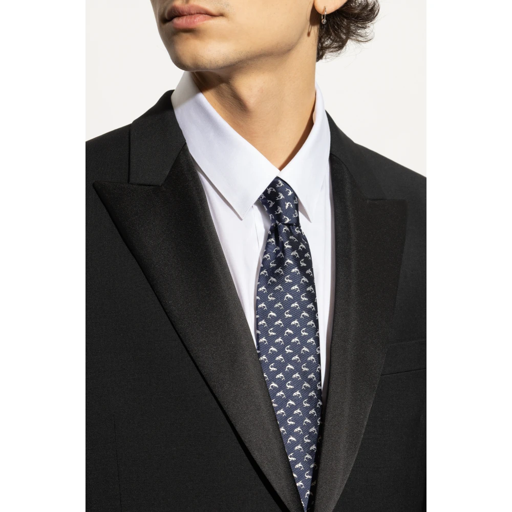 Giorgio Armani Zijden stropdas Blue Heren